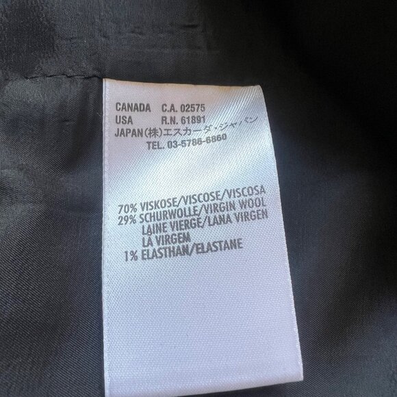 Escada Size 40 M Black White Short Sleeve Wide Collar Virgin Wool Pencil Dress - Picture 4 of 16